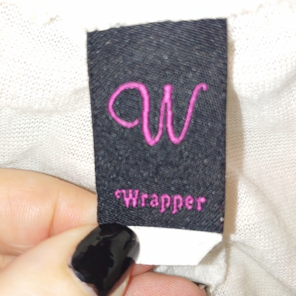 Wrapper White Open Front Cardigan Rouged back - Picture 5 of 6